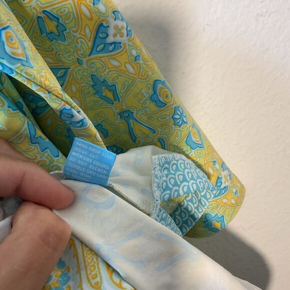 J MCLAUGHLIN LADIES LARGE yellow GREEN BLUE TUNIC SANTANA KNIT CASUAL EVERYDAY - Picture 5 of 11